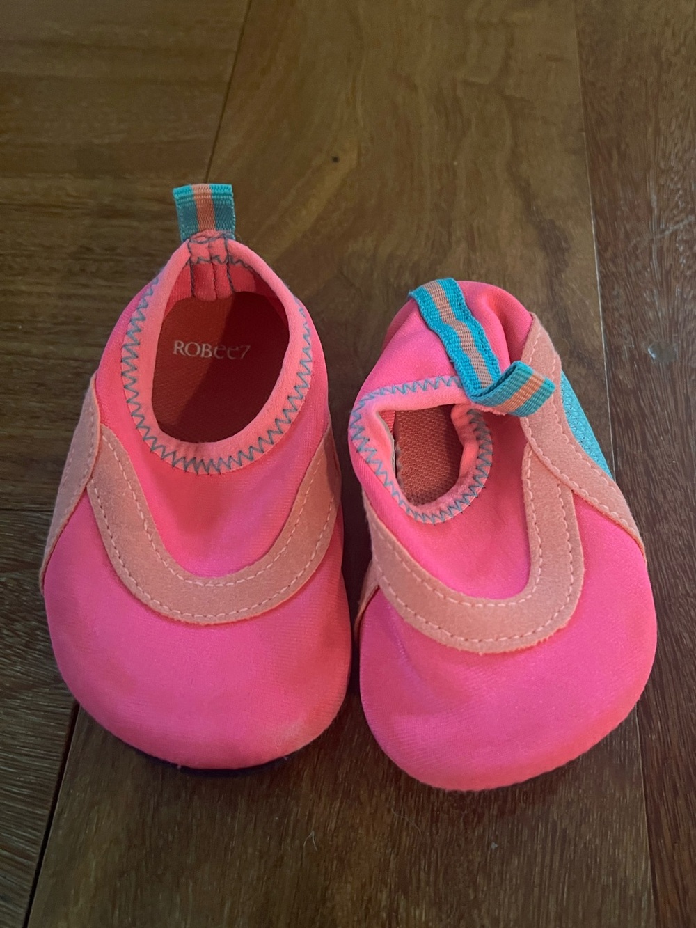 Robeez Pink and Teal Slip-On Baby Water Shoes